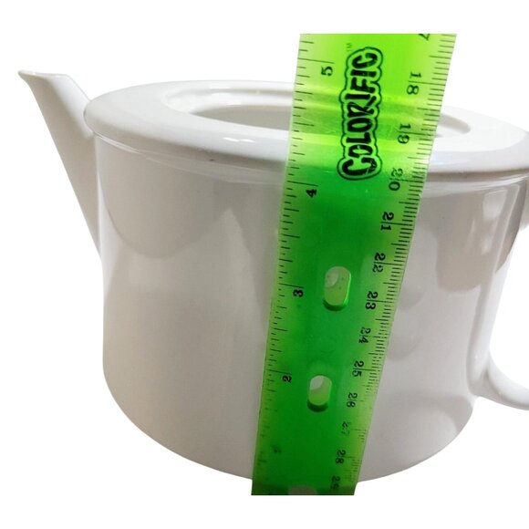 Vintage Minimalist White Teapot Copco Sam Lebowitz Ceramic Design 1983 Korea - Picture 11 of 15